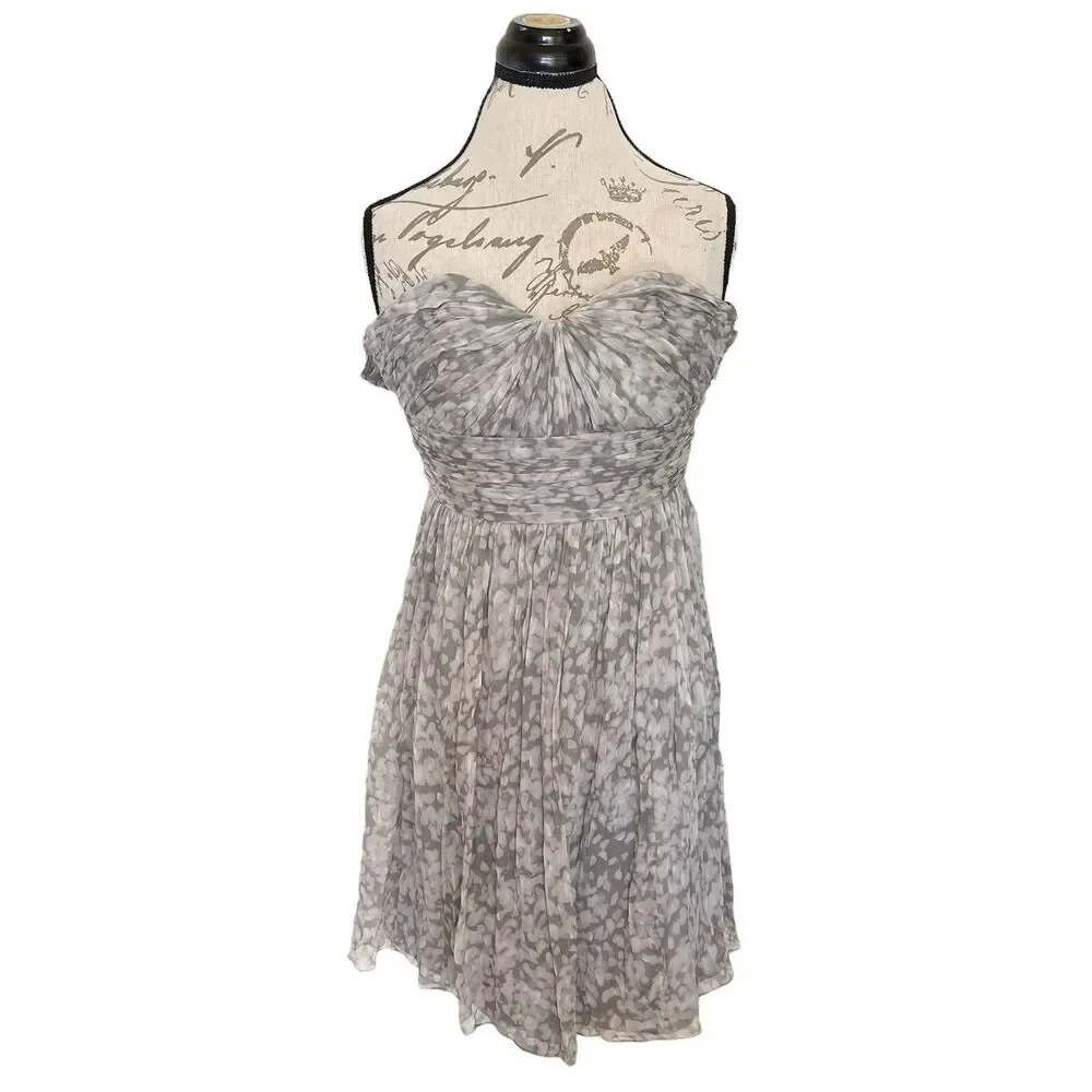 J.Crew Delia Dress Sz 00 Silk Strapless Sweetheart Wedding Guest Cocktail Bride